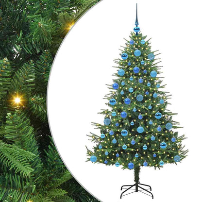 Albero di Natale Artificiale Pre-illuminato con Set di Palline