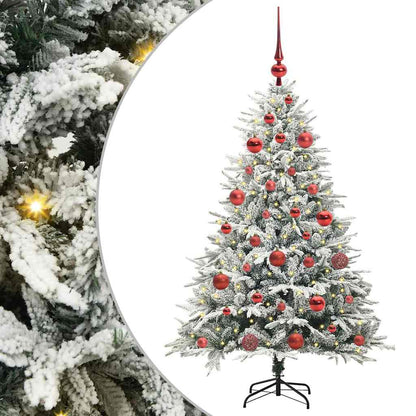 Albero di Natale Artificiale Pre-illuminato con Set di Palline