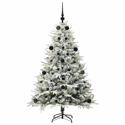 Albero di Natale Artificiale Pre-illuminato con Set di Palline