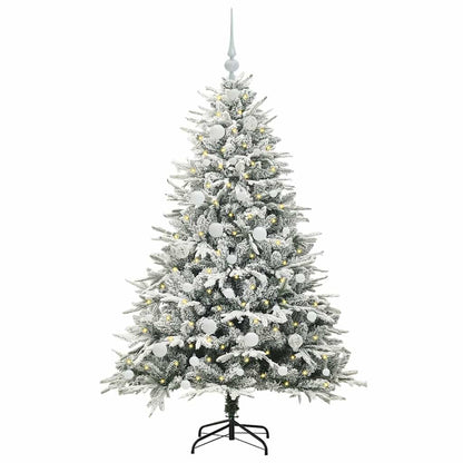 Albero di Natale Artificiale Pre-illuminato con Set di Palline