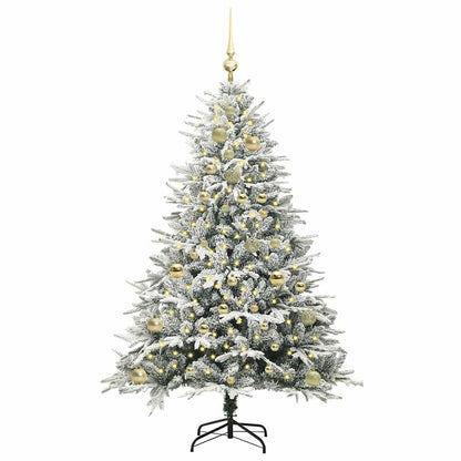 Albero di Natale Artificiale Pre-illuminato con Set di Palline