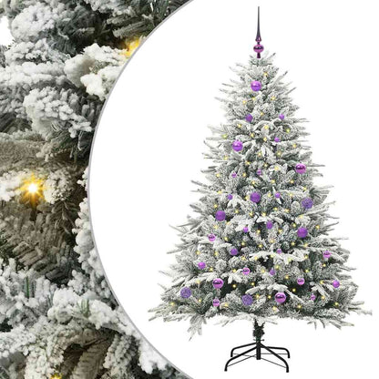 Albero di Natale Artificiale Pre-illuminato con Set di Palline