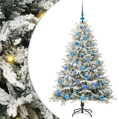 Albero di Natale Artificiale Pre-illuminato con Set di Palline