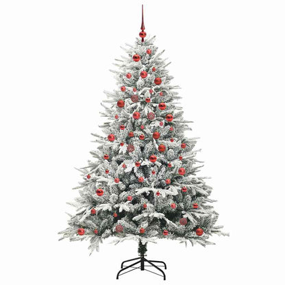 Albero di Natale Artificiale Pre-illuminato con Set di Palline