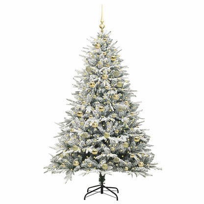 Albero di Natale Artificiale Pre-illuminato con Set di Palline
