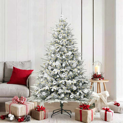 Albero di Natale Artificiale Pre-illuminato con Set di Palline