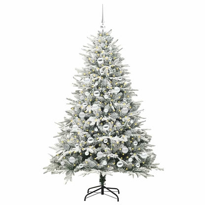 Albero di Natale Artificiale Pre-illuminato con Set di Palline
