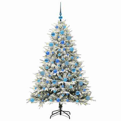 Albero di Natale Artificiale Pre-illuminato con Set di Palline