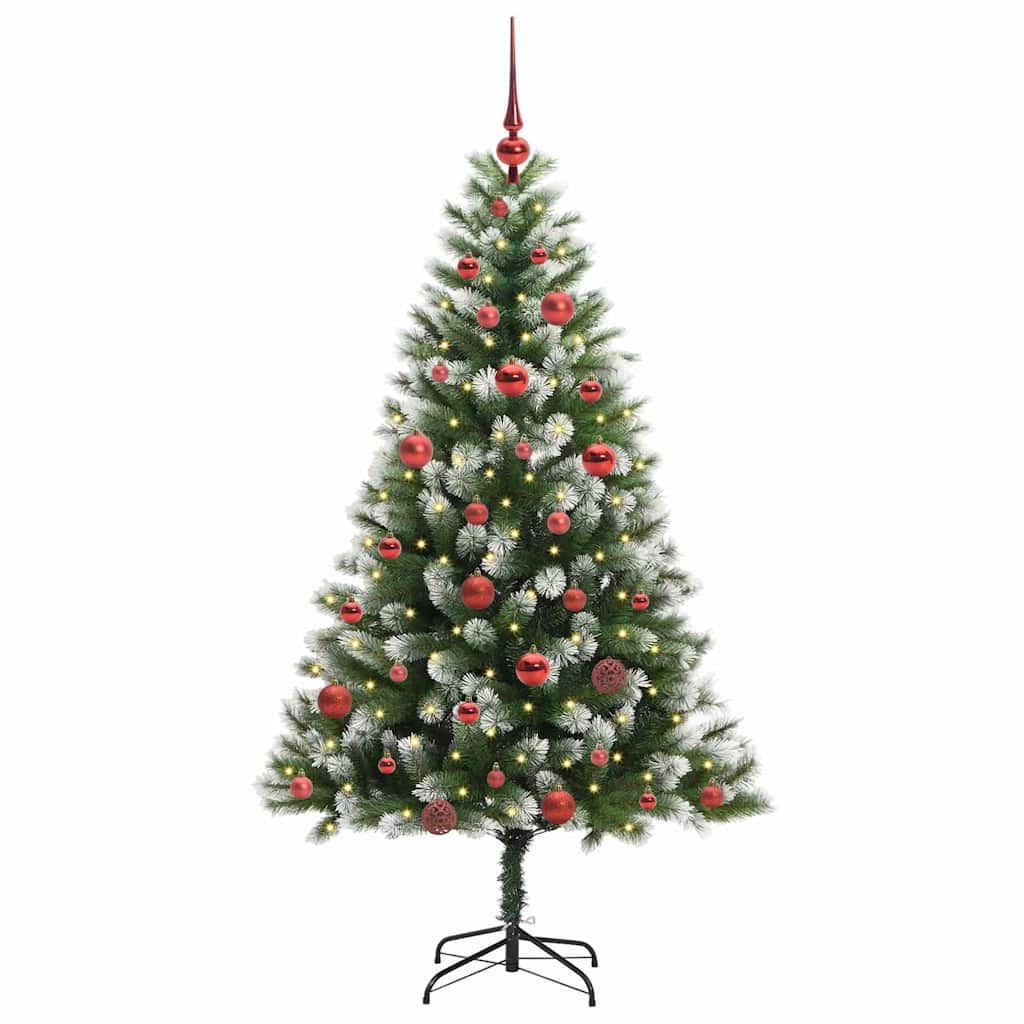 Albero di Natale artificiale a cerniera con neve fioccata