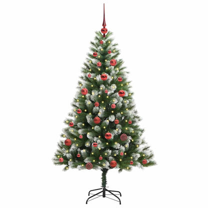 Albero di Natale artificiale a cerniera con neve fioccata