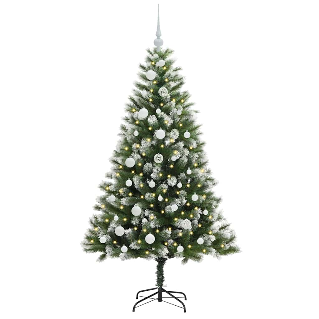 Albero di Natale artificiale a cerniera con neve fioccata