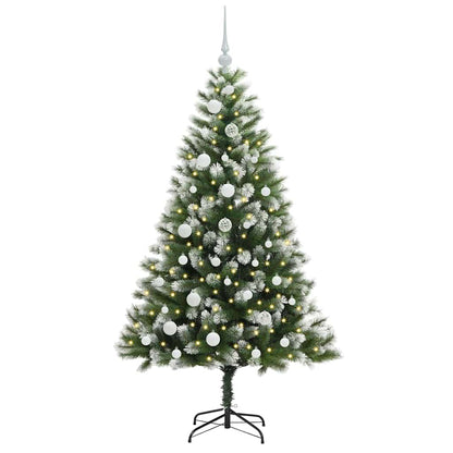 Albero di Natale artificiale a cerniera con neve fioccata