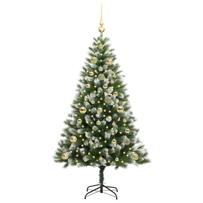 Albero di Natale artificiale a cerniera con neve fioccata