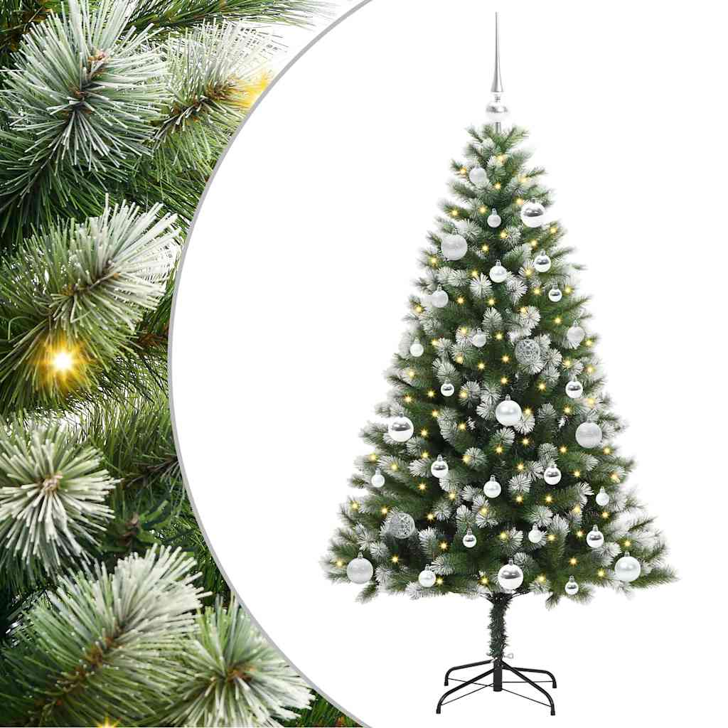 Albero di Natale artificiale a cerniera con neve fioccata