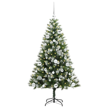 Albero di Natale artificiale a cerniera con neve fioccata