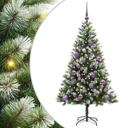 Albero di Natale artificiale a cerniera con neve fioccata