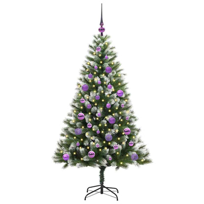 Albero di Natale artificiale a cerniera con neve fioccata