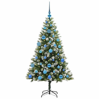 Albero di Natale artificiale a cerniera con neve fioccata