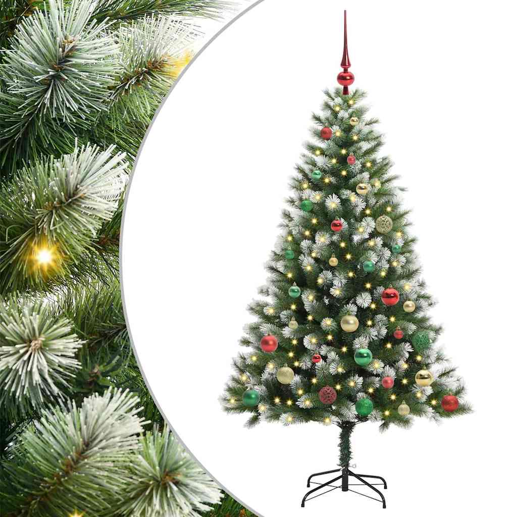 Albero di Natale artificiale a cerniera con neve fioccata