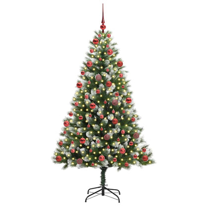 Albero di Natale artificiale a cerniera con neve fioccata