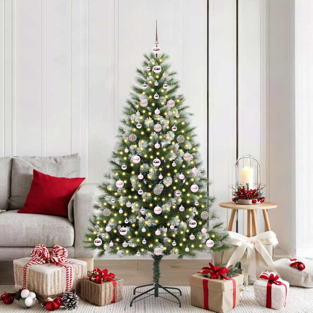 Albero di Natale artificiale a cerniera con neve fioccata