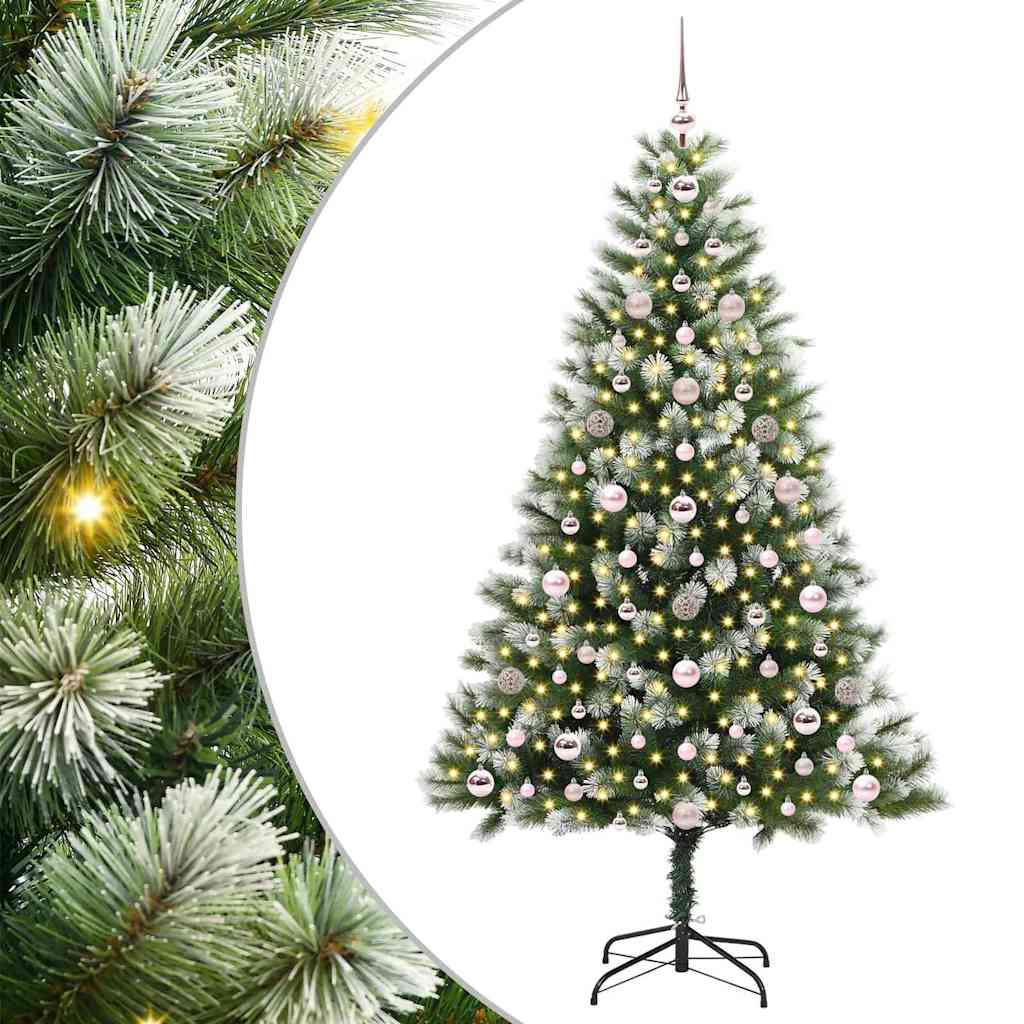 Albero di Natale artificiale a cerniera con neve fioccata