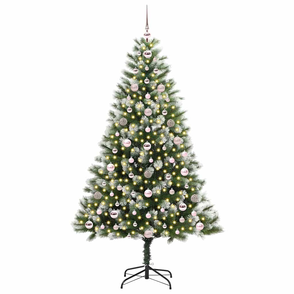 Albero di Natale artificiale a cerniera con neve fioccata