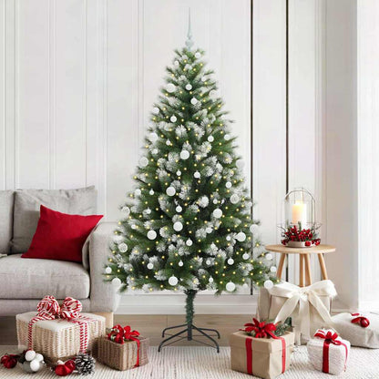 Albero di Natale artificiale a cerniera con neve fioccata