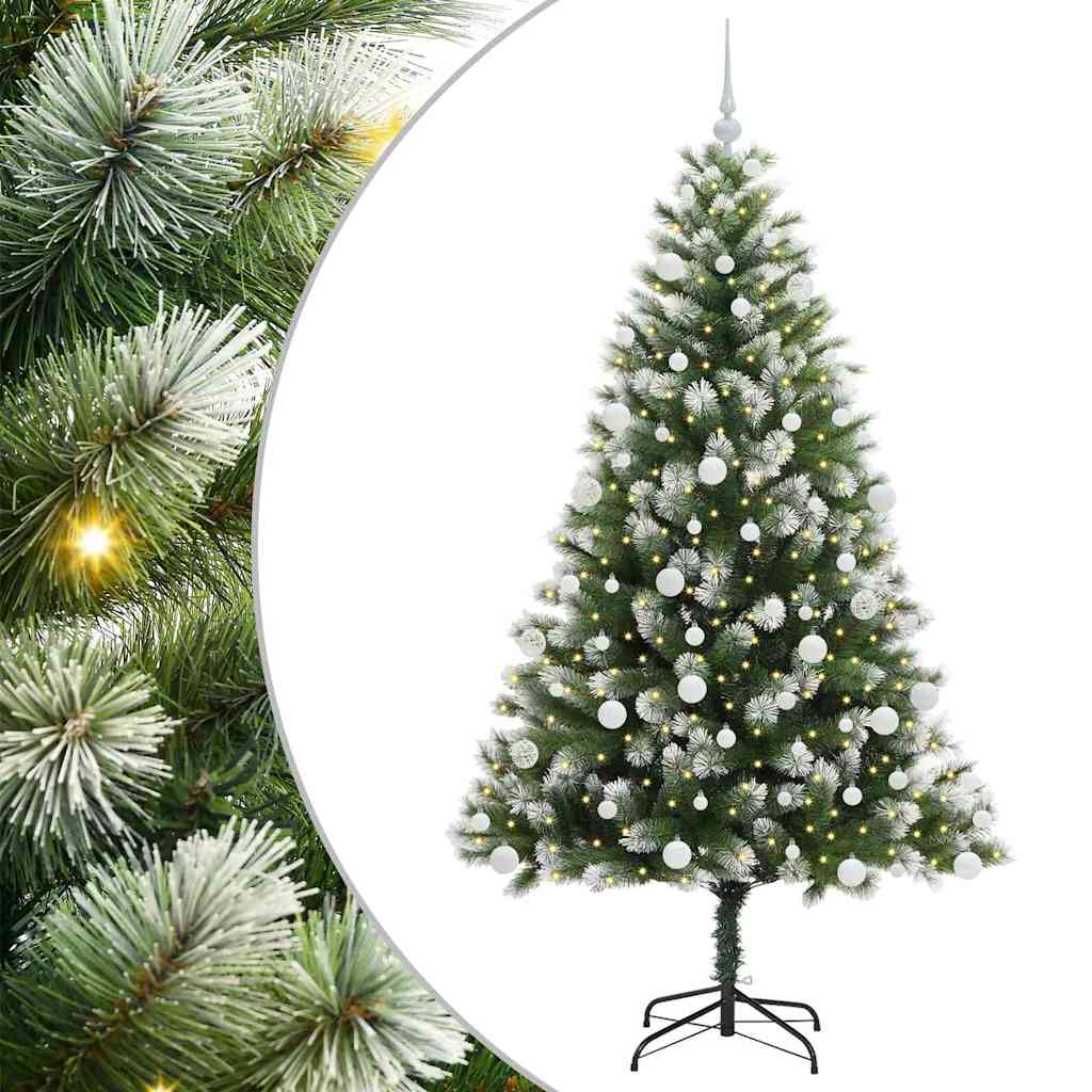 Albero di Natale artificiale a cerniera con neve fioccata