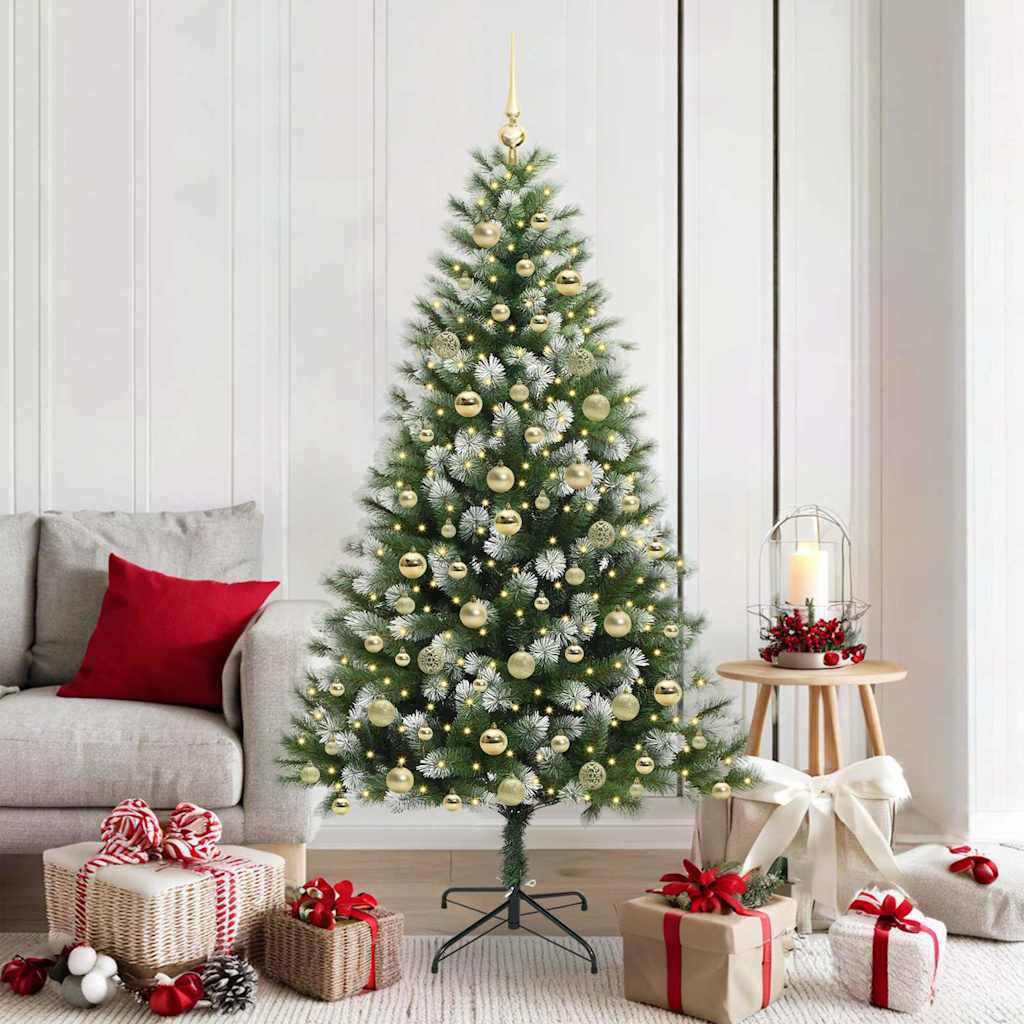 Albero di Natale artificiale a cerniera con neve fioccata