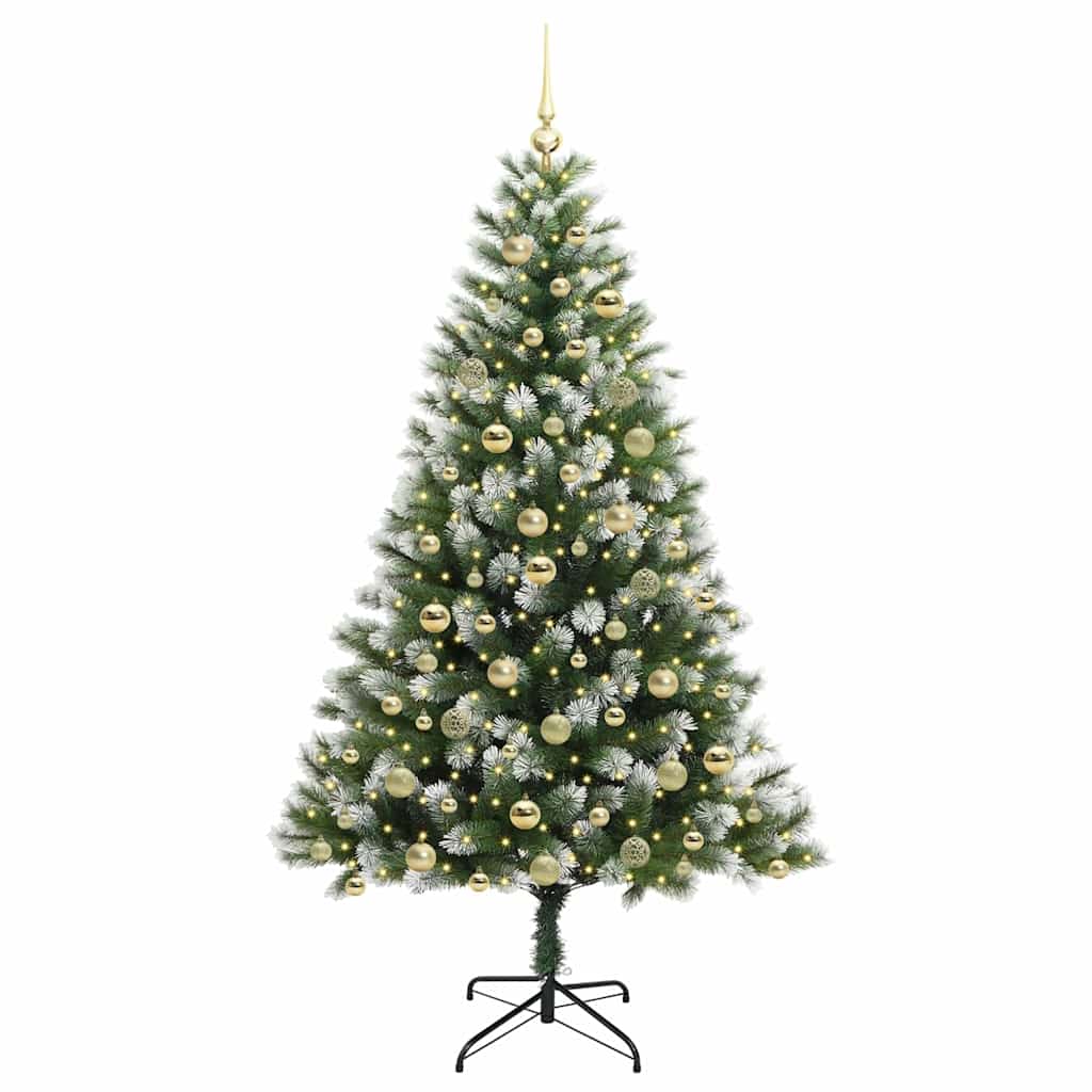 Albero di Natale artificiale a cerniera con neve fioccata