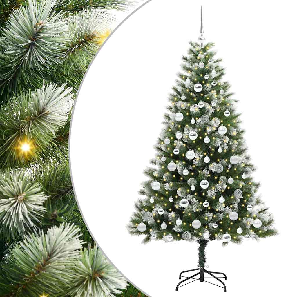 Albero di Natale artificiale a cerniera con neve fioccata