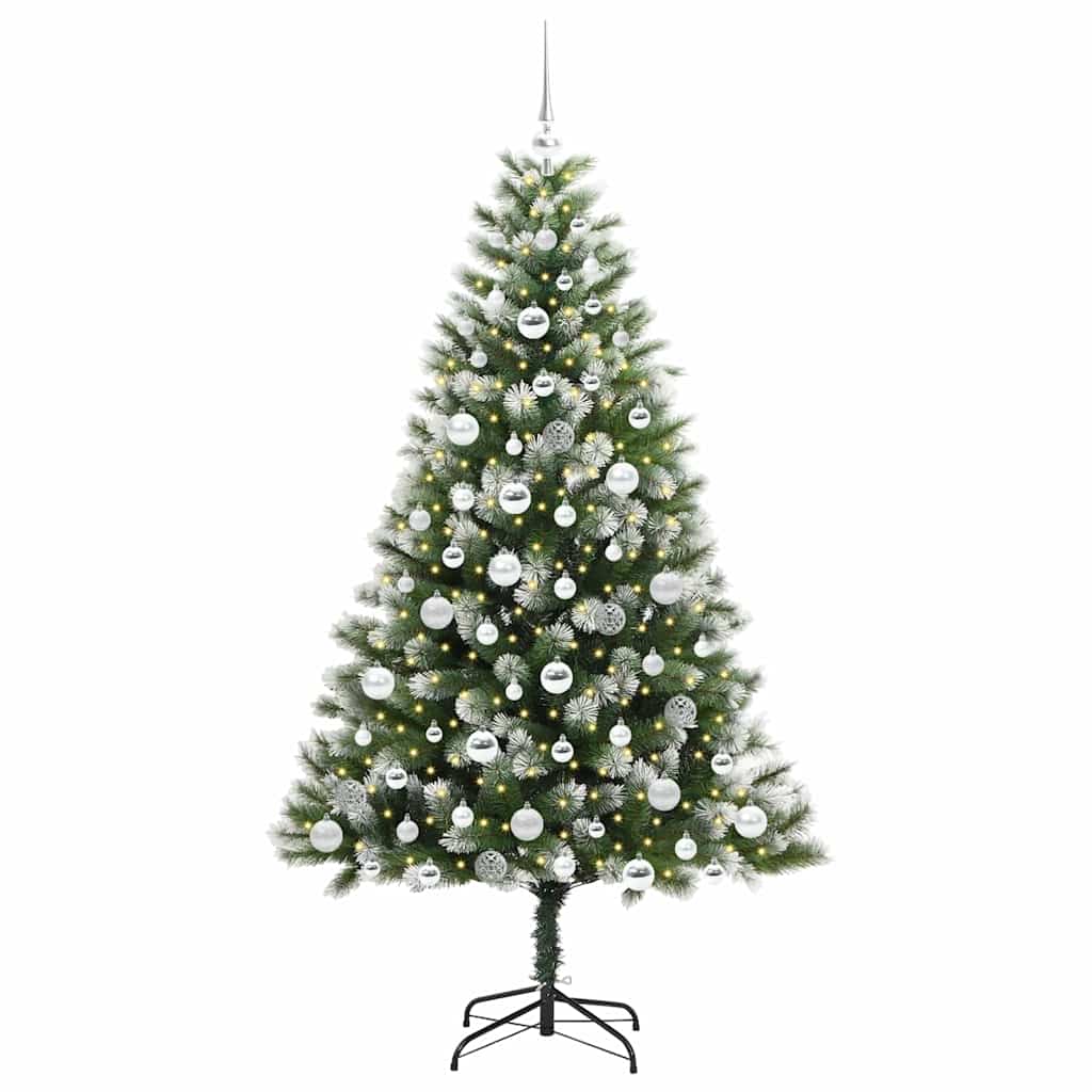 Albero di Natale artificiale a cerniera con neve fioccata