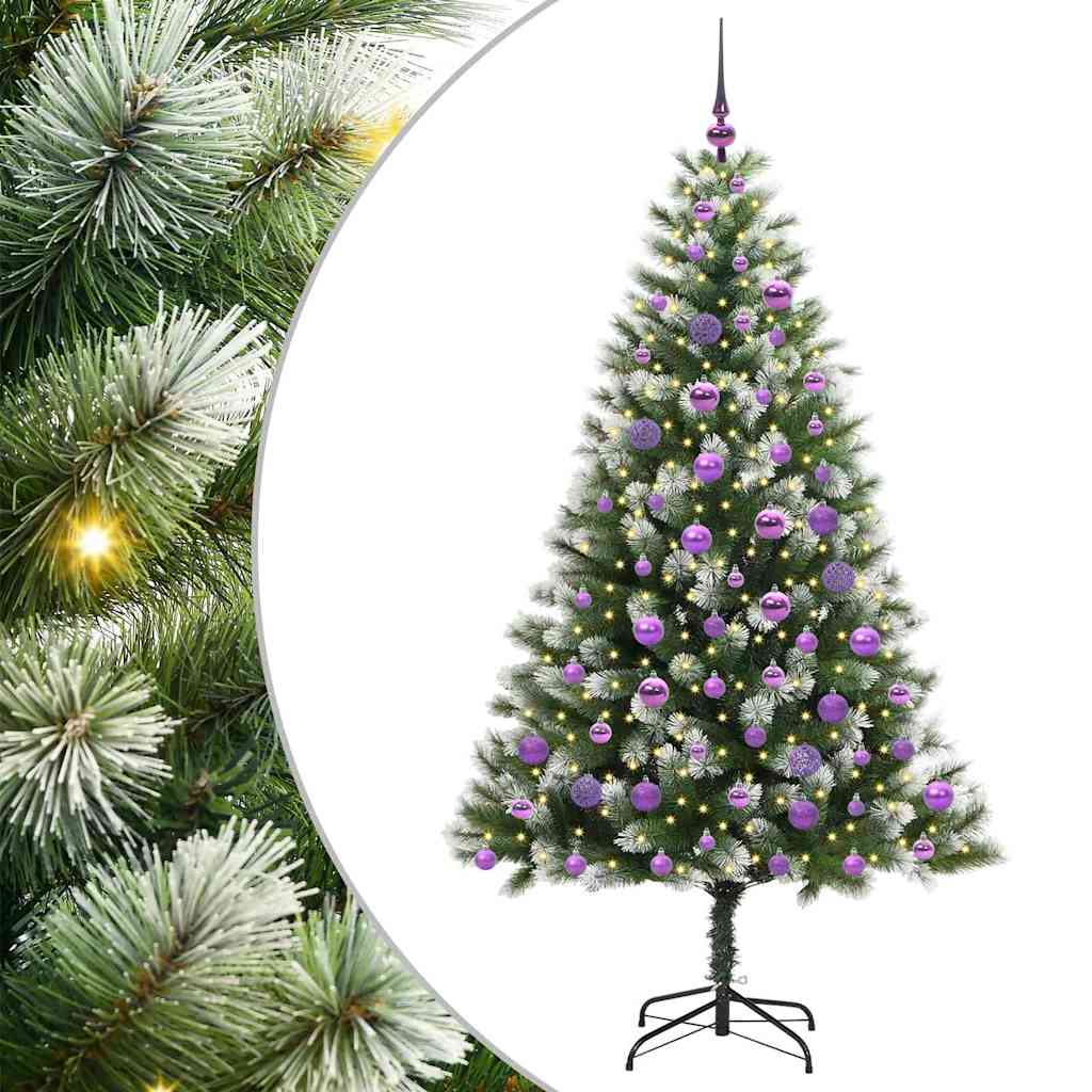 Albero di Natale artificiale a cerniera con neve fioccata