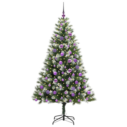 Albero di Natale artificiale a cerniera con neve fioccata