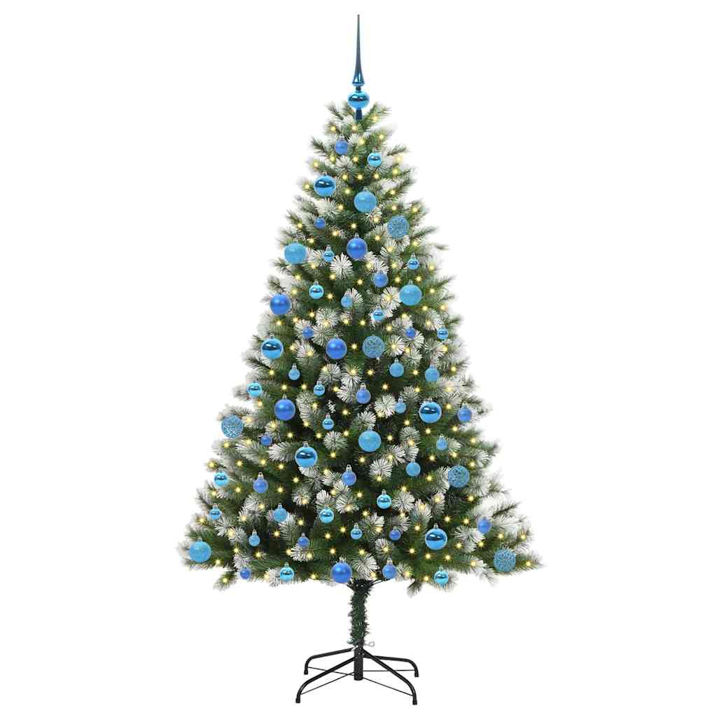 Albero di Natale artificiale a cerniera con neve fioccata