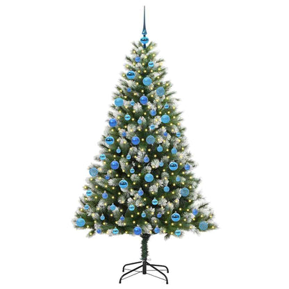 Albero di Natale artificiale a cerniera con neve fioccata