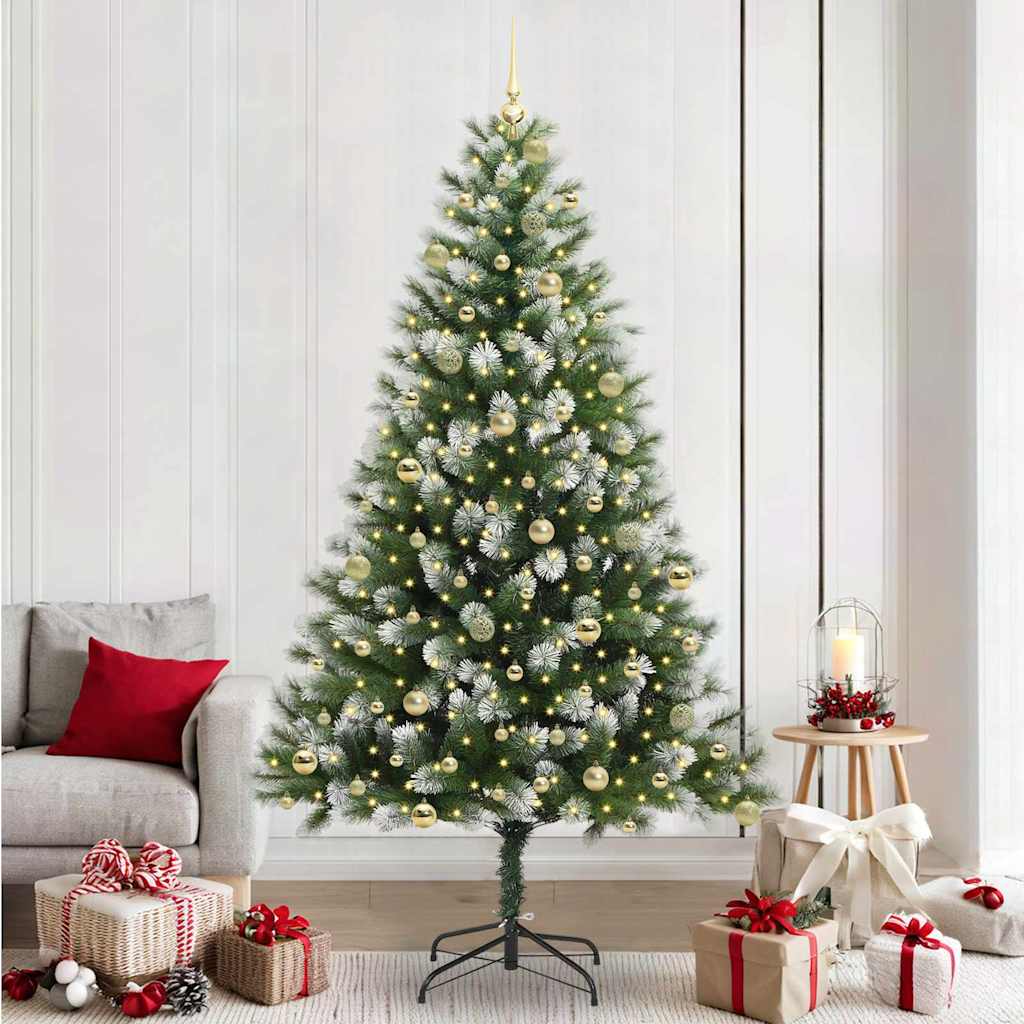 Albero di Natale artificiale a cerniera con neve fioccata