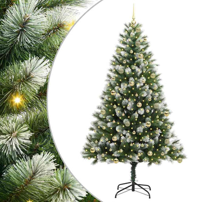 Albero di Natale artificiale a cerniera con neve fioccata