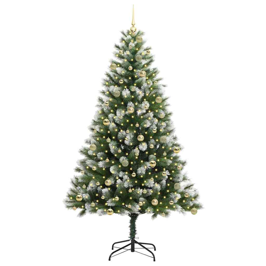 Albero di Natale artificiale a cerniera con neve fioccata