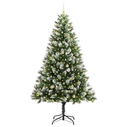 Albero di Natale artificiale a cerniera con neve fioccata