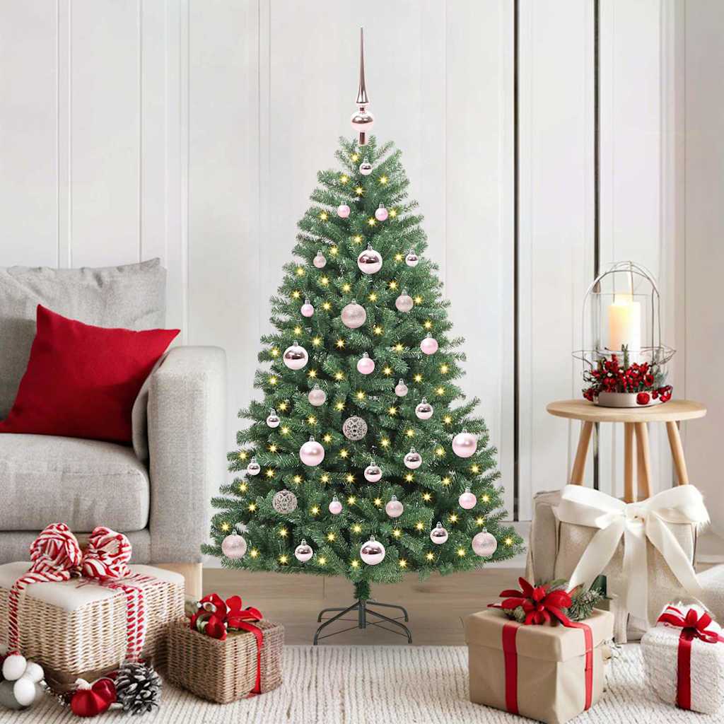 Albero di Natale Artificiale con Rami Pieghevoli Verde 120 cm