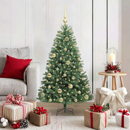 Albero di Natale Artificiale con Rami Pieghevoli Verde 120 cm
