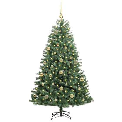 Albero di Natale Artificiale con Rami Pieghevoli Verde 150 cm
