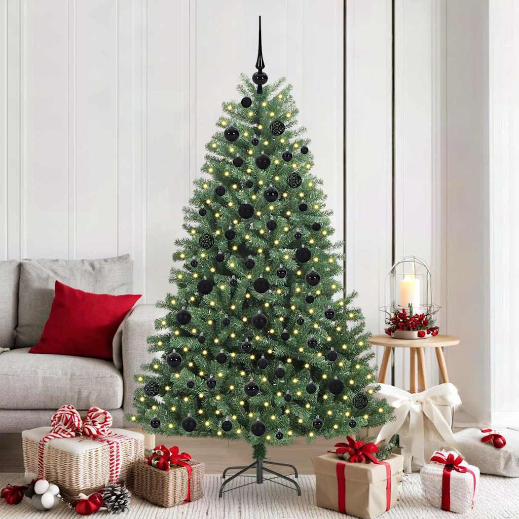 Albero di Natale Artificiale con Rami Pieghevoli Verde 180 cm