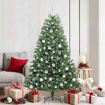 Albero di Natale Artificiale con Rami Pieghevoli Verde 180 cm
