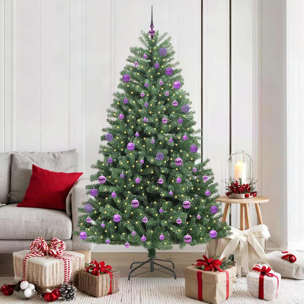 Albero di Natale Artificiale con Rami Pieghevoli Verde 180 cm