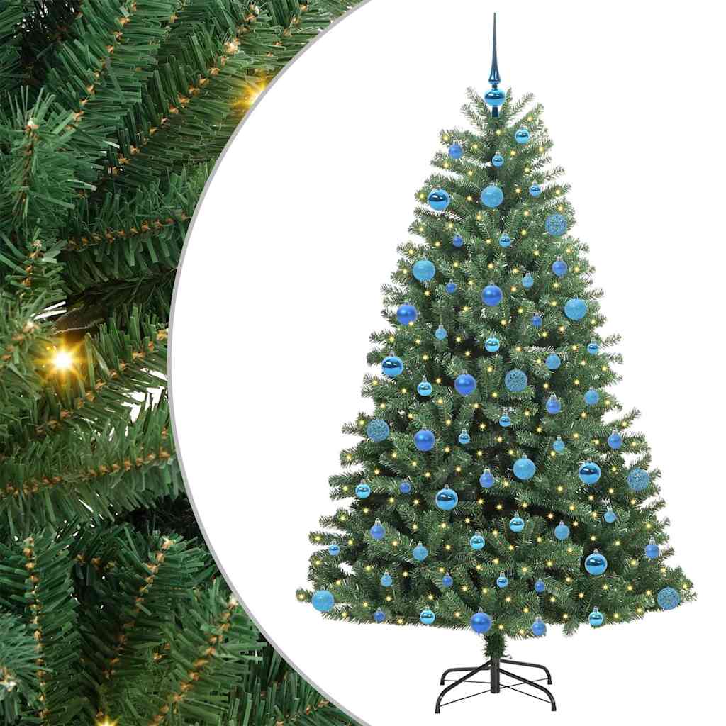 Albero di Natale Artificiale con Rami Pieghevoli Verde 180 cm