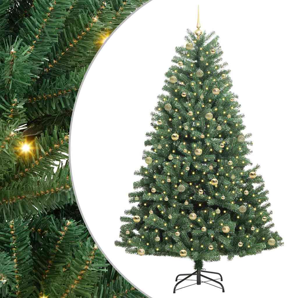 Albero di Natale Artificiale con Rami Pieghevoli Verde 240 cm