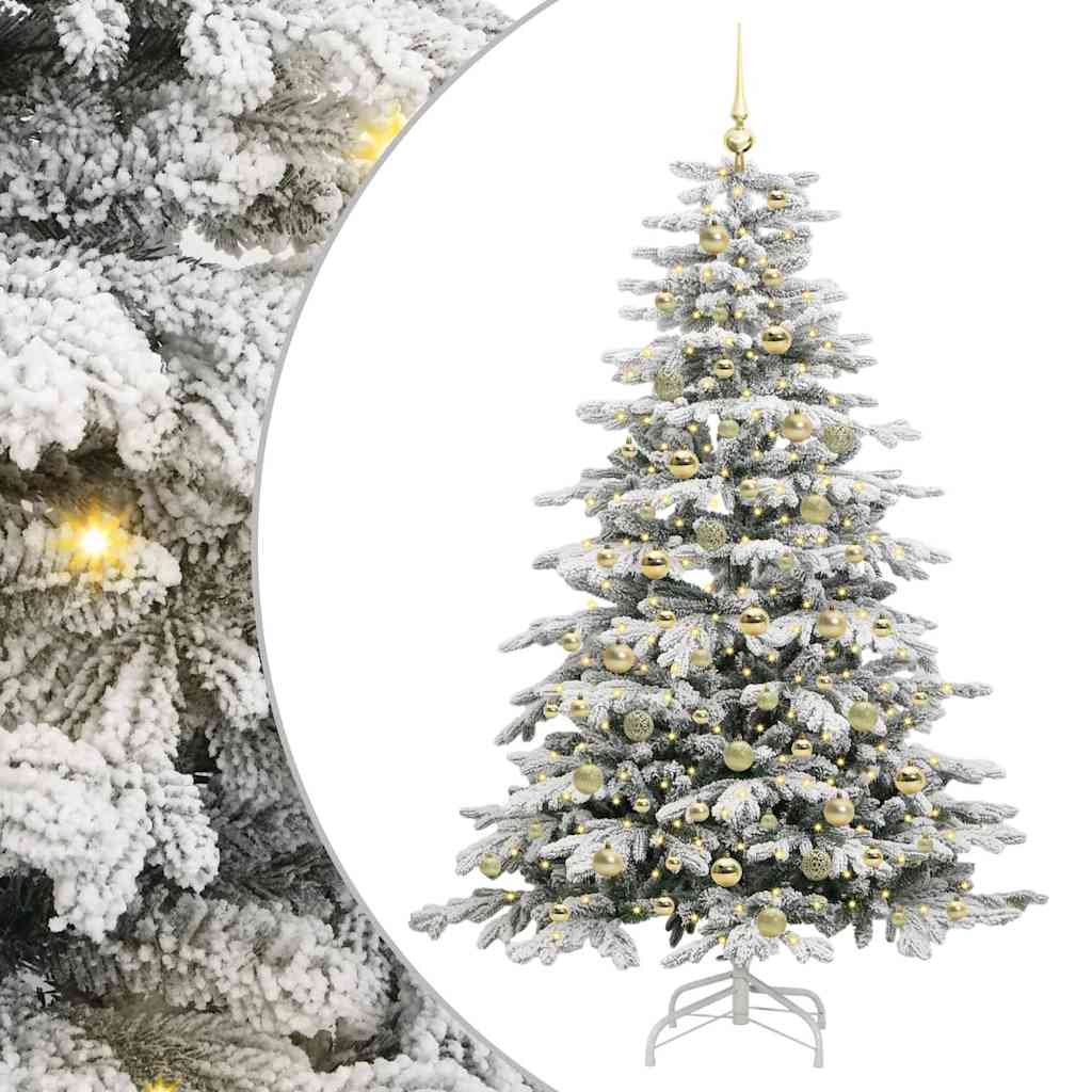 Albero di Natale Artificiale con Rami Pieghevoli Bianco 180 cm